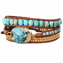 SunMosaic — Pulseira Boho em Tons Turquesa — fundo branco