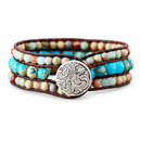 EarthEmbrace — Pulseira Boho com Jaspe — fundo branco