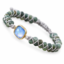 DreamDew — Pulseira Verde com Centro Opalino — fundo branco
