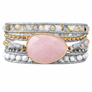 TenderBloom — Pulseira Boho Rosa sobre fundo branco